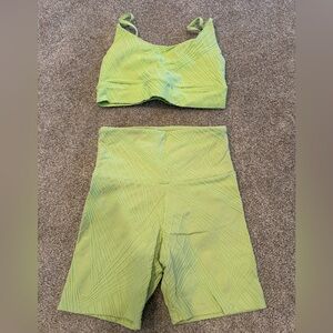 Lime Green Textured Activewear Set
